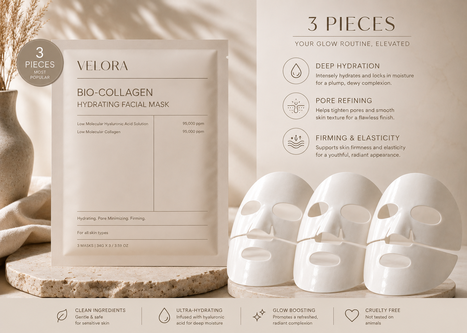 Velora Collagen Hydrating Facial Mask