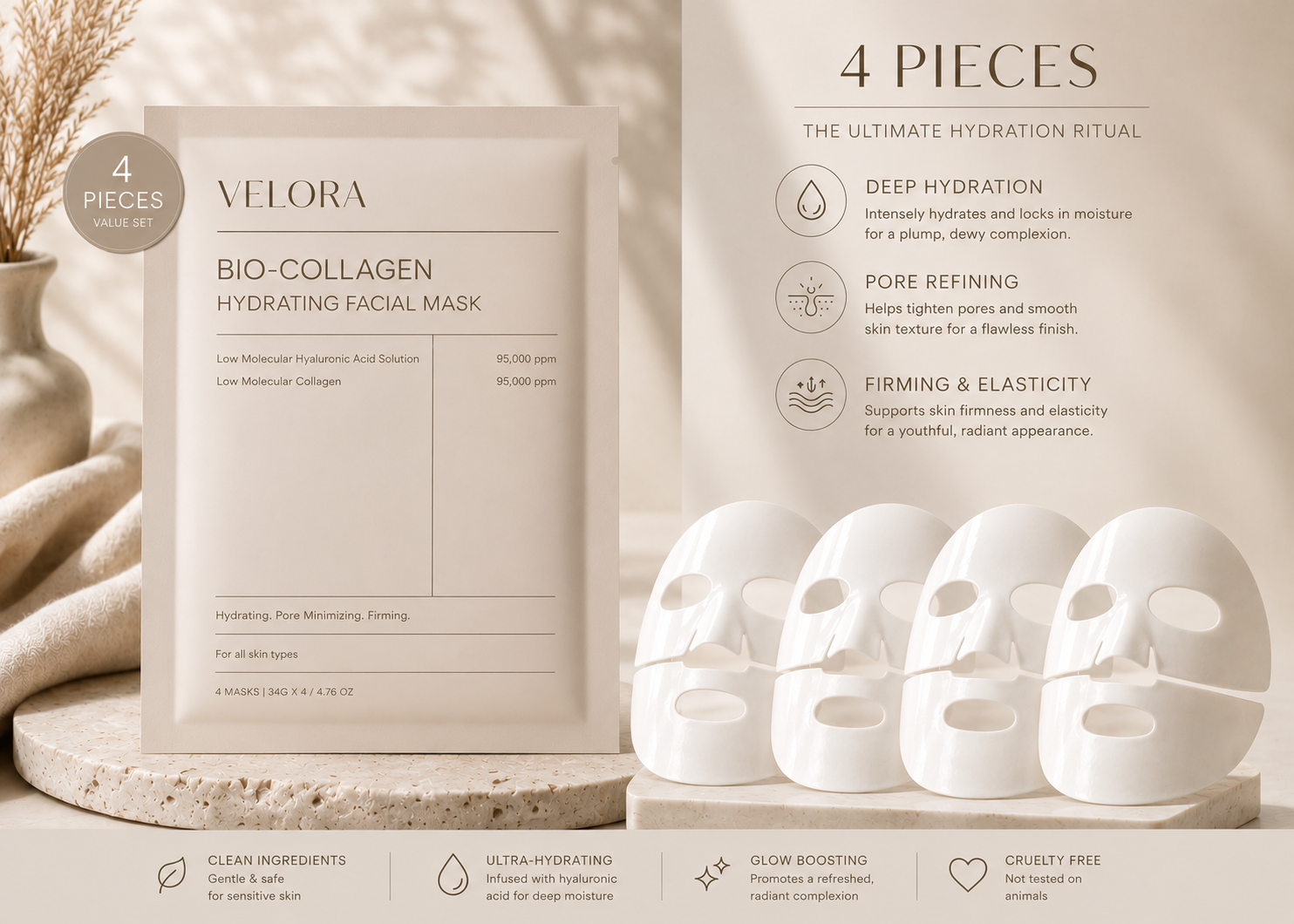 Velora Collagen Hydrating Facial Mask