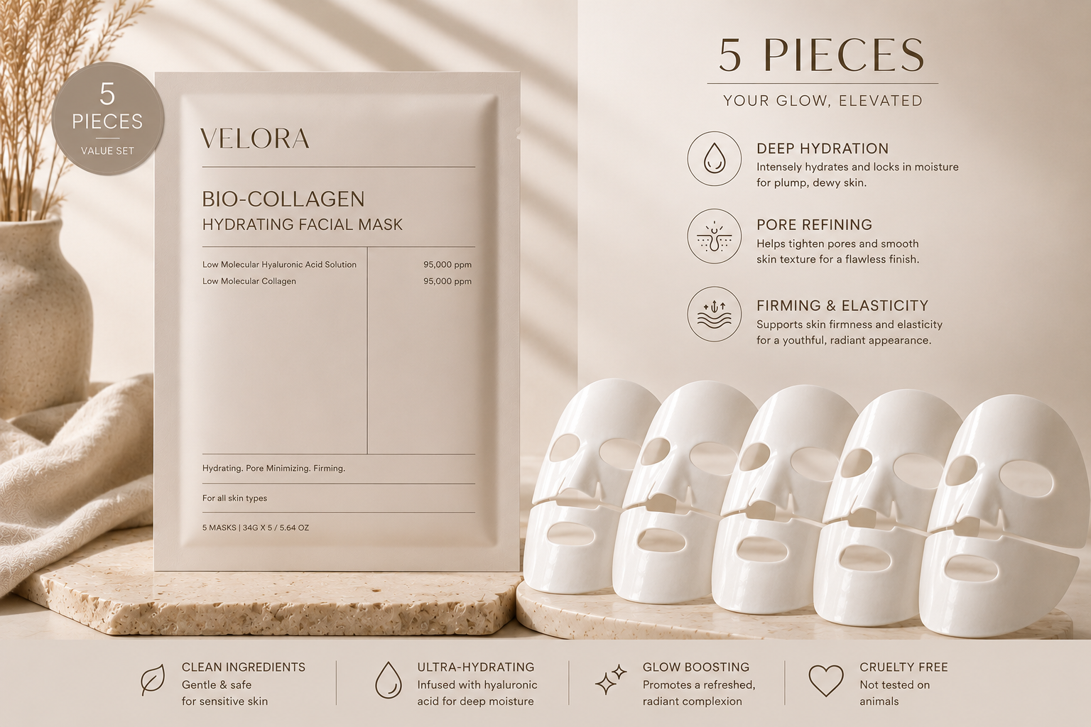 Velora Collagen Hydrating Facial Mask