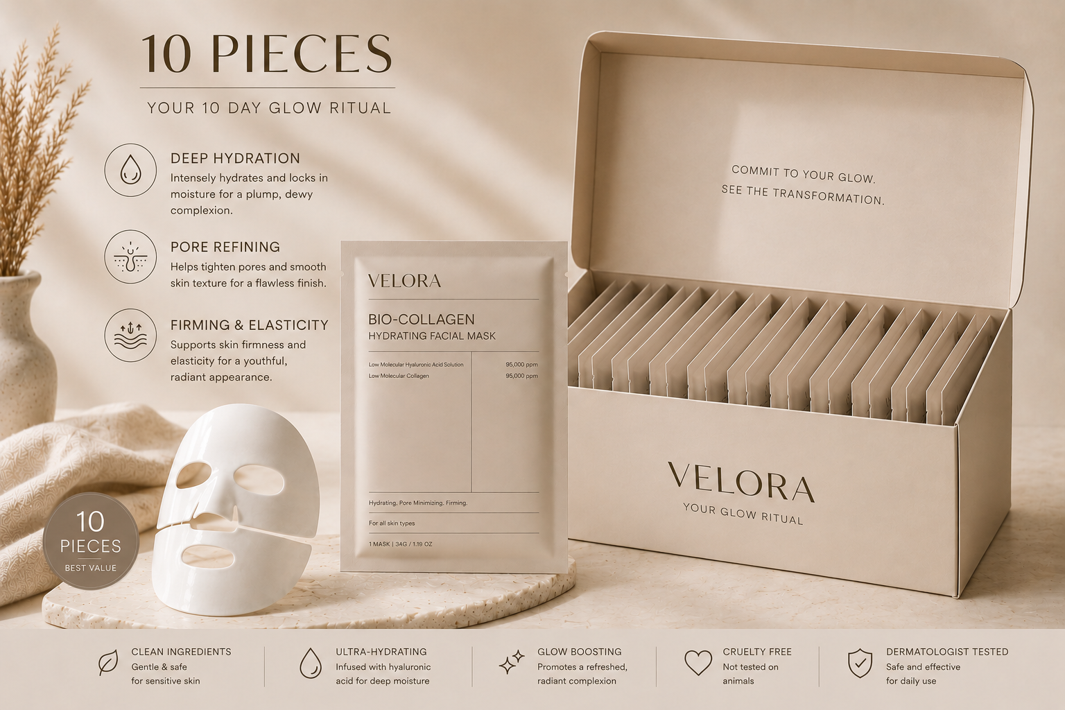 Velora Collagen Hydrating Facial Mask